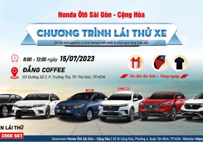 Lịch Lái Thử Xe Ô tô Honda Tháng 07-2023 | Honda Ôtô Sài Gòn - Cộng Hòa